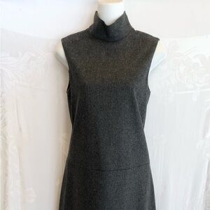 New CALVIN KLEIN Heather Gray Stretch Wool Dress 6 $328